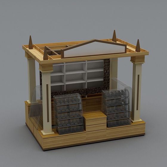 Unique Low-Polygon Display Cabinet 3D model