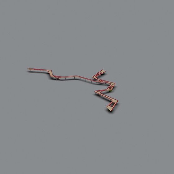 Curvy Track 3D Model for Dynamic Scenes