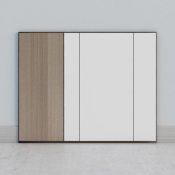Minimalist Style Wood Wall Panel 3D Model