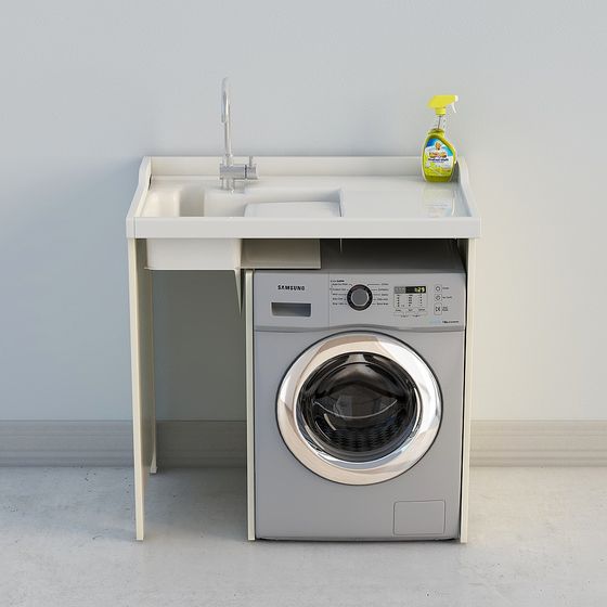 Stylish Low-Poly Washing Machine 3D model