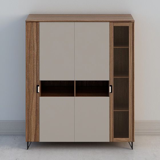 Stylish City Bookshelf Cabinet 3D model for Modern Interiors
