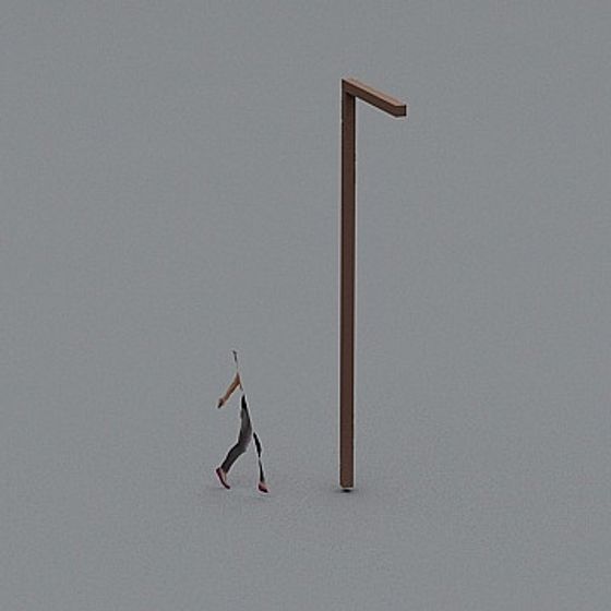 Low Poly Style Street Lamp 3D Model