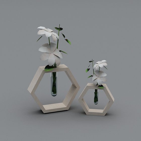 แจกันดอกไม้แบบ Hex+