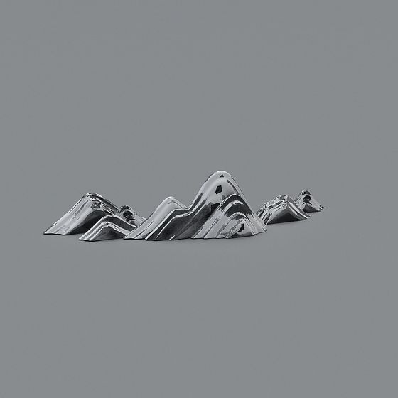 Low Poly 3D Mountain Range Model