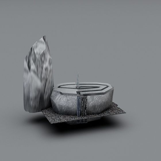 Crystal Fountain Low-Poly 3D model