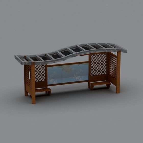 Oriental Courtyard Pavilion 3D model