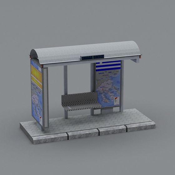 Urban Bus Stop 3D model