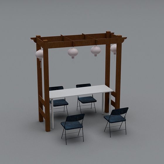 Pergola Dining Set 3D model for Modern Designs