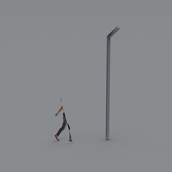 Minimalist Modern Street Lamp 3D model