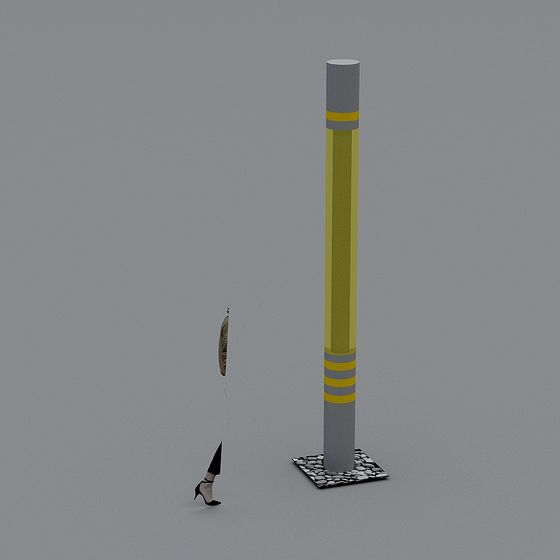 Unique High Tower Lamp Post 3D model