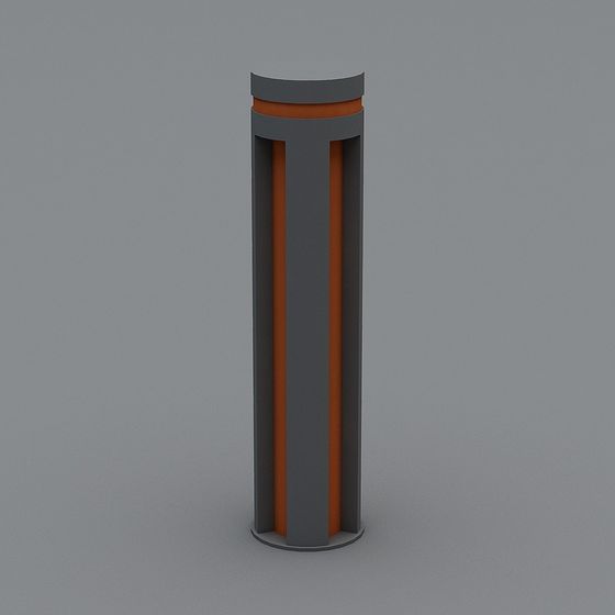 Unique Grey and Orange Low-Poly Column 3D model