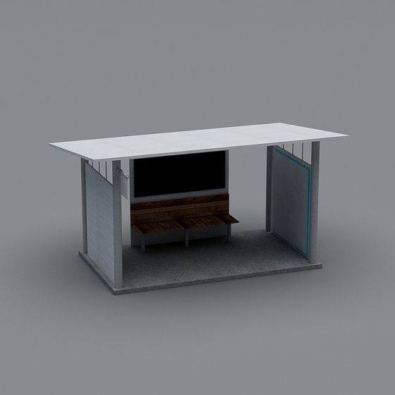 Urban Bus Shelter 3D model