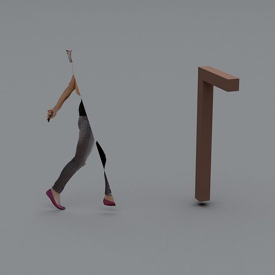 Walking Silhouette 3D Model