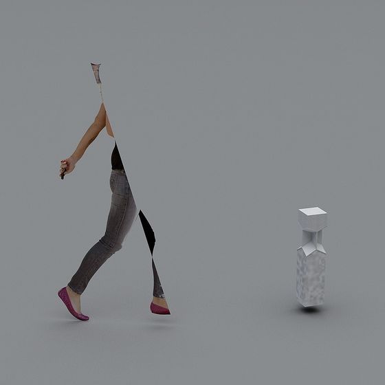 The Walker 3D Model - Artistic Low Poly Design