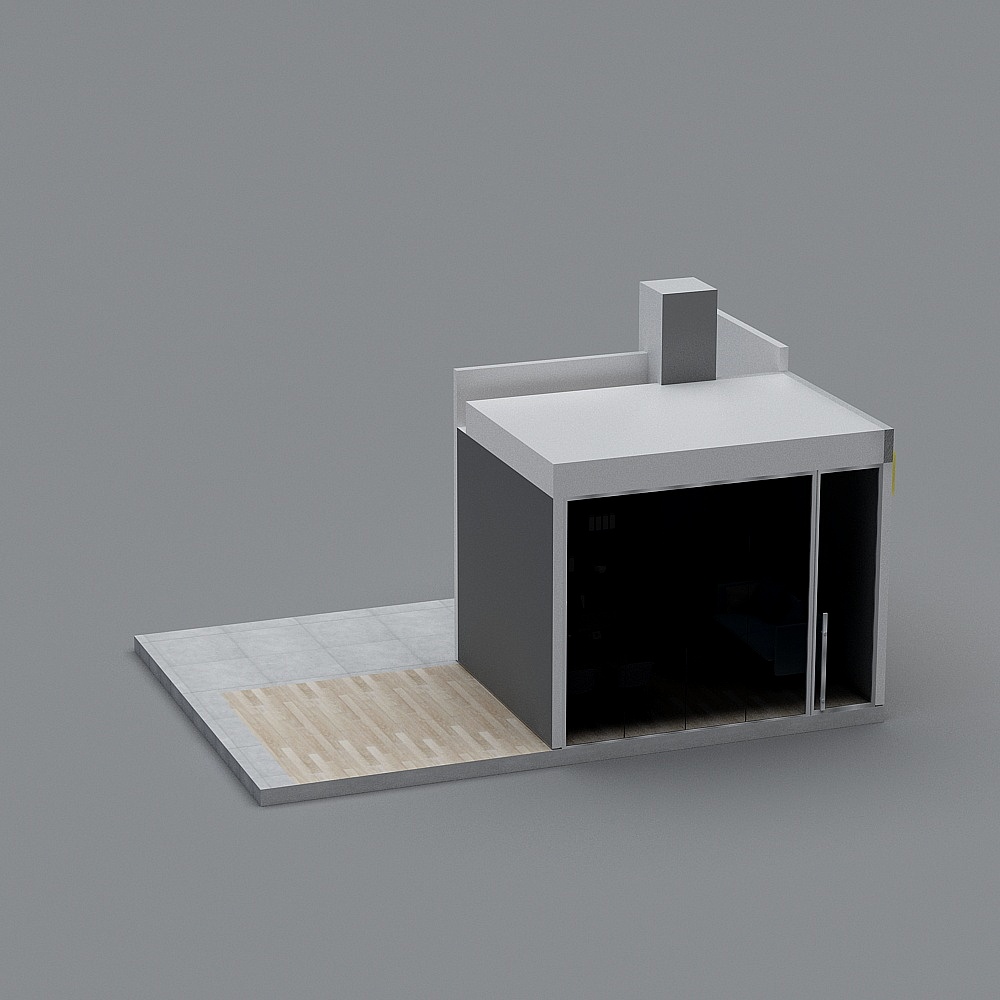 Urban Cottage Low-Poly 3D model