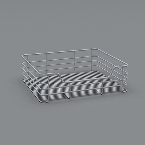 Unique Low-Polygon Metal Storage Basket 3D model