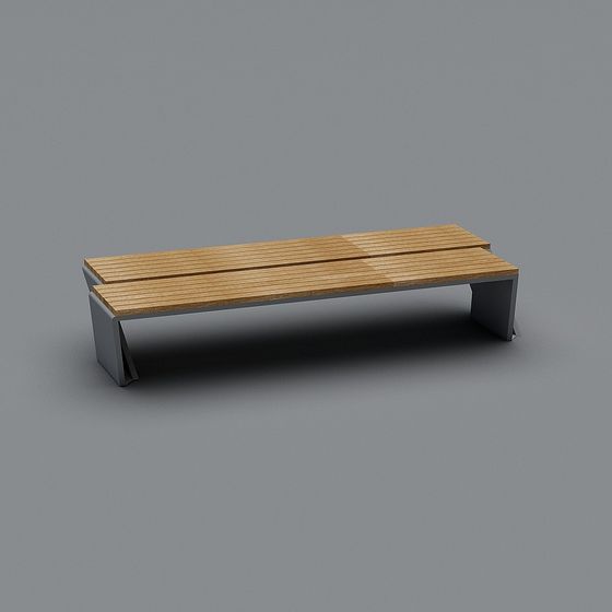 Elegant Minimalist Park Bench 3D model