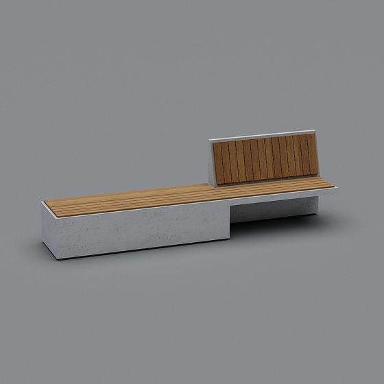 Modern Minimalist Bench 3D model