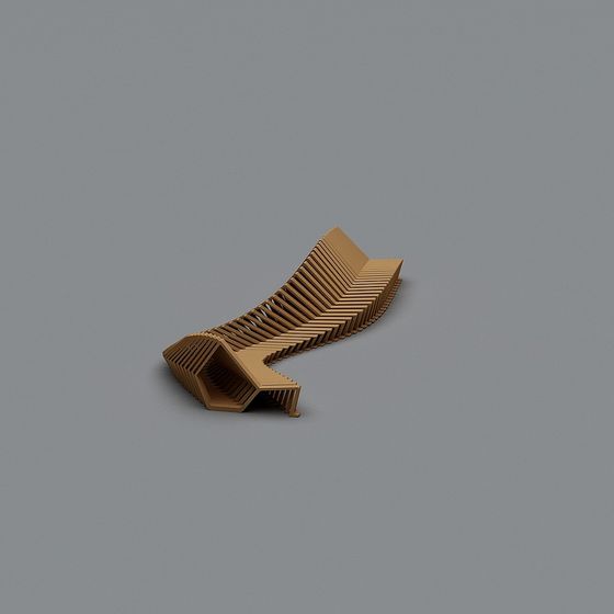 Origami Bench 3D model