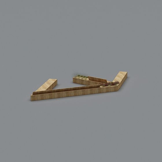 Urban Oasis 3D model Wooden Fence for Modern Spaces