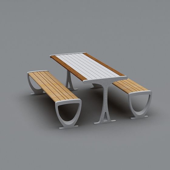 Elegant Park Bench 3D model for City Environments