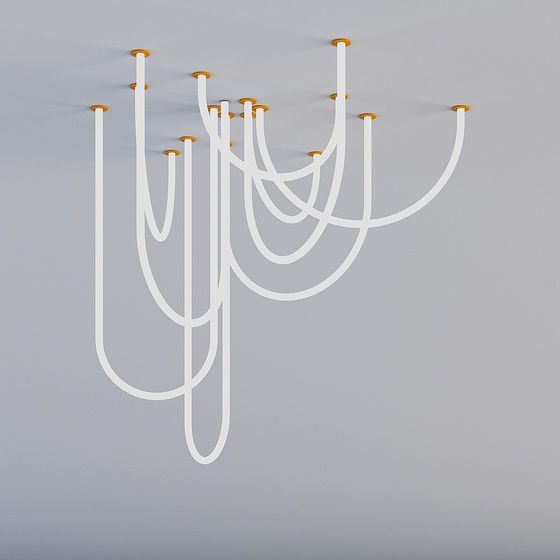 Streamlined Chandelier 3D model for Contemporary Spaces