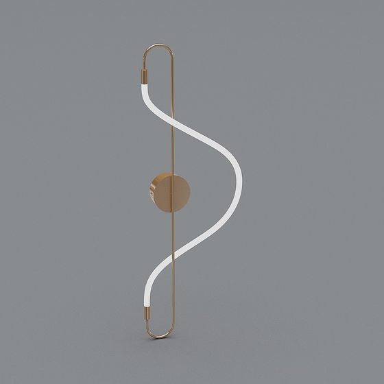 Contemporary Gold and White Lamp 3D model