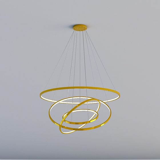 Artistic Low-Poly Chandelier 3D model
