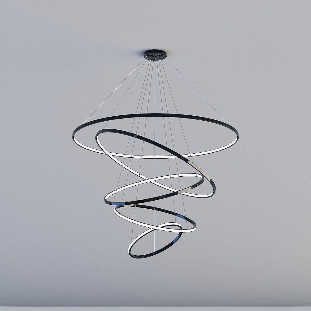 C-A01-4681012 Edelstahl-Ring-Lüster (Schwarz)