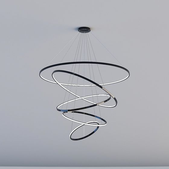 C-A01-4681012 Edelstahl-Ring-Lüster (Schwarz)