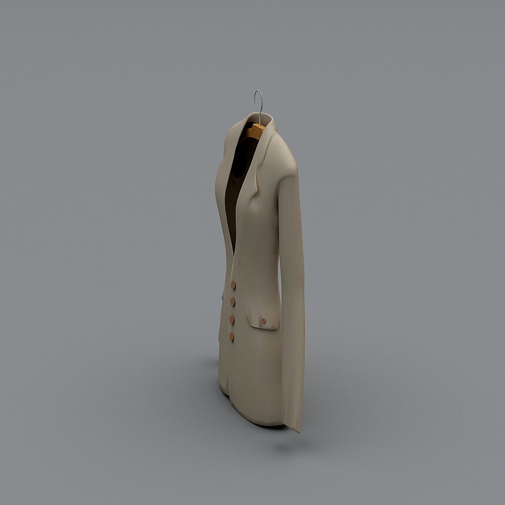 Elegant Long Coat 3D Model