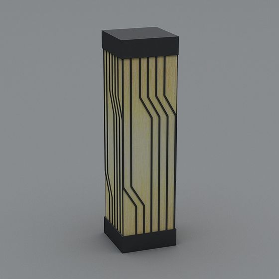 Circuit Column 3D Model - Low Poly with High Detail