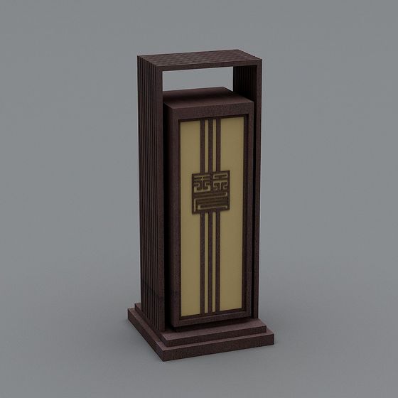 Retro Lantern Street Light 3D model