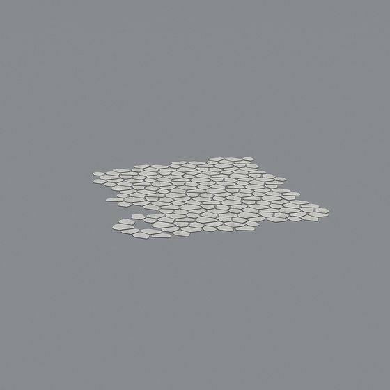 High-Detail Low-Poly Gravel Path 3D Model