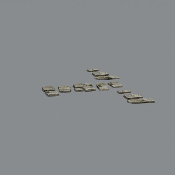 Low Poly 3D Stone Brick Model for Natural Designs