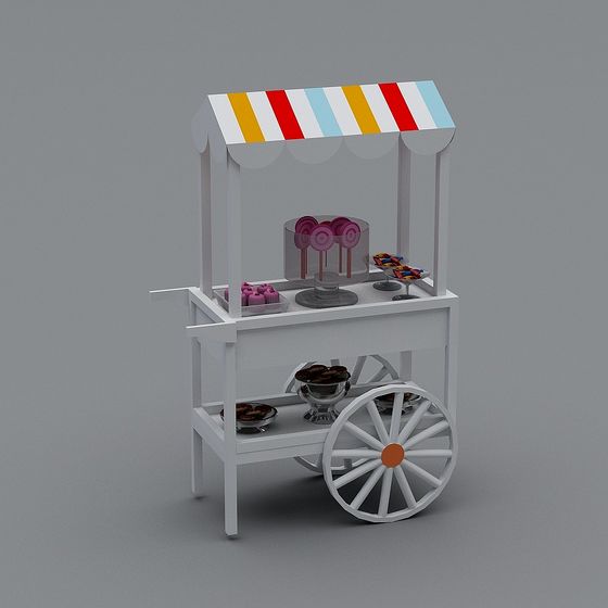 Charming Candy Cart 3D model for Creative Projects