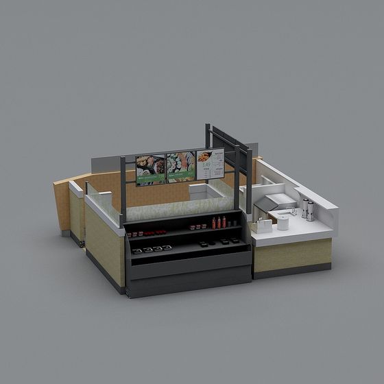 Modern Fast Food Counter 3D model