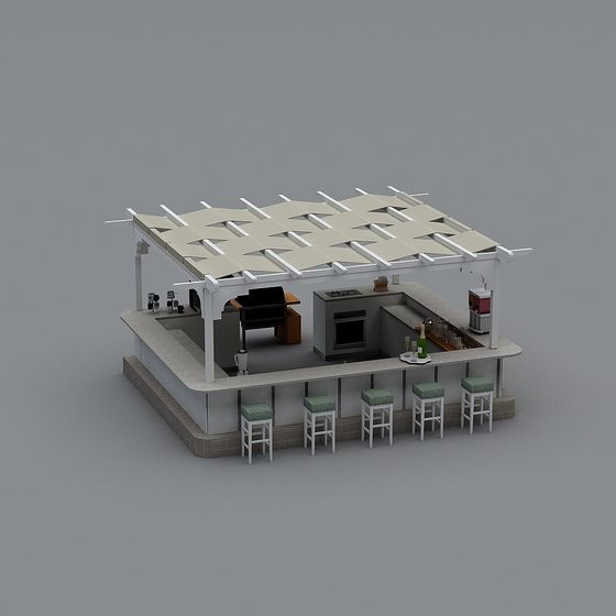 Contemporary Outdoor Bar 3D model