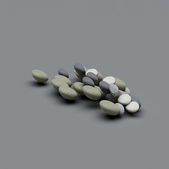 Riverbank Pebbles 3D model