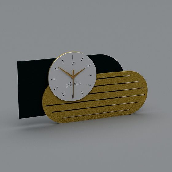 Stylish Low-Poly Clock 3D model for Interior Design