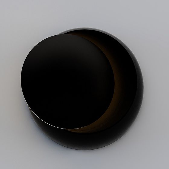 雙層可轉圓餅壁燈黑-2