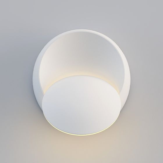 Sleek Round Wall Light 3D model