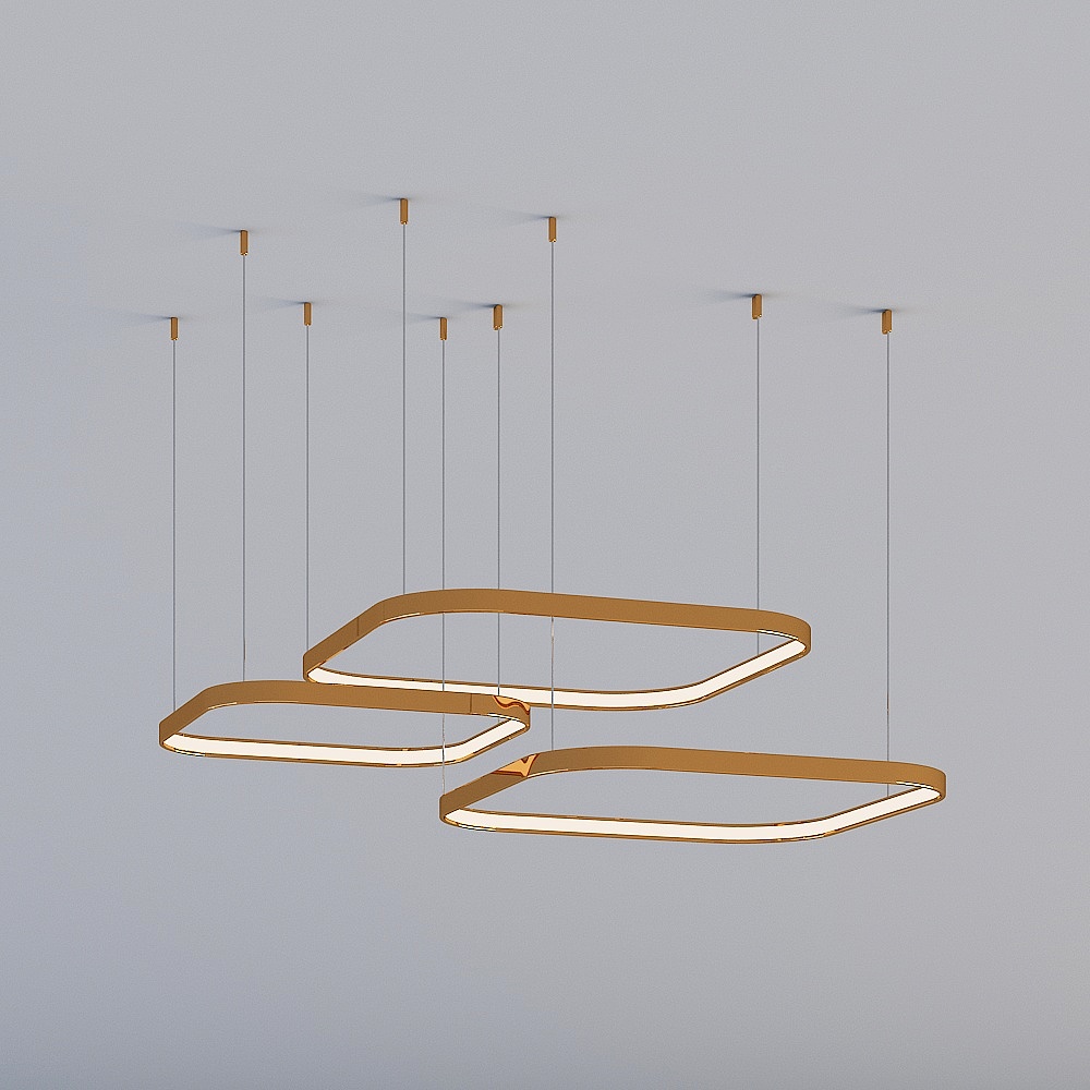 Stainless steel ring chandelier 3 laps-3