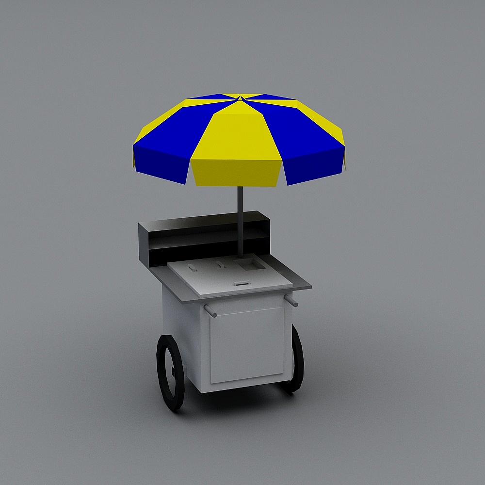 Vibrant Street Food Cart 3D model