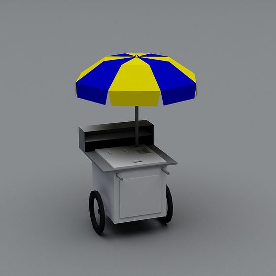 Vibrant Street Food Cart 3D model