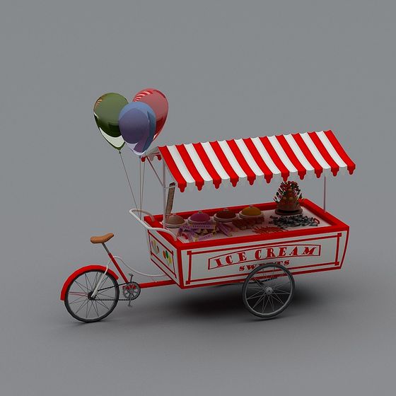 Vintage Ice Cream Truck 3D model