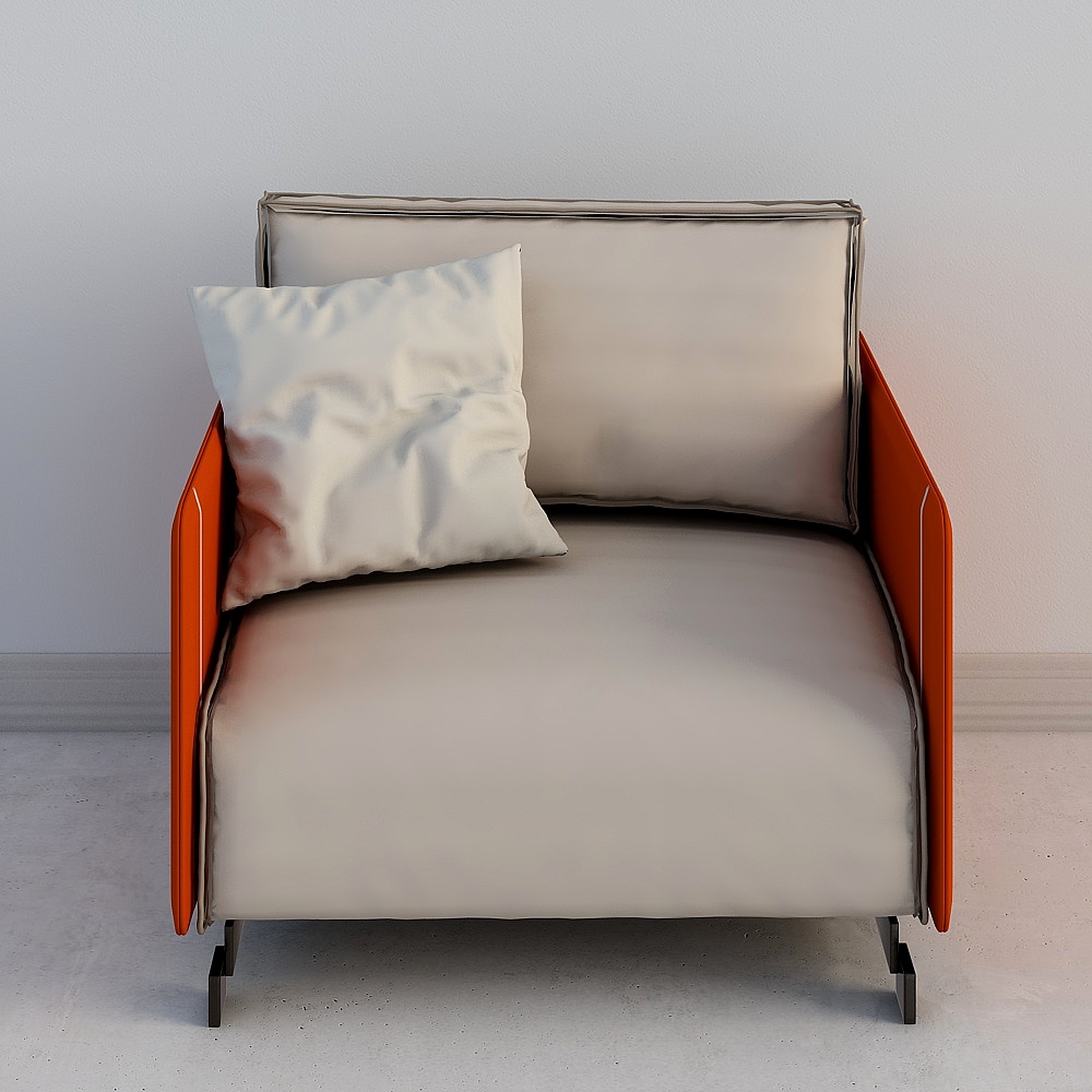 Orange Modern Single Sofa