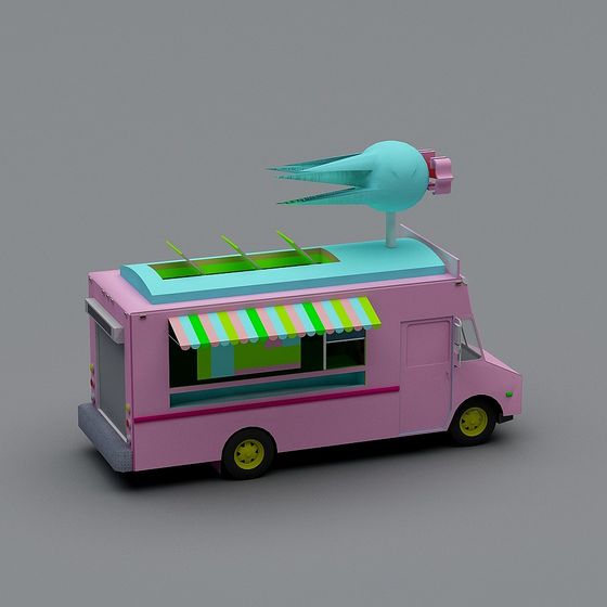Charming Ice Cream Truck 3D model