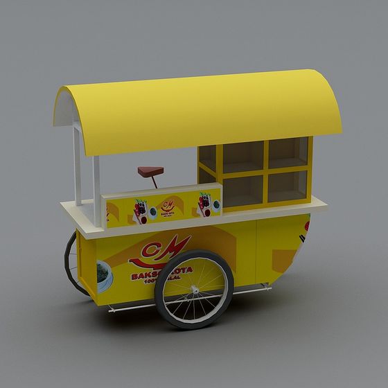 Colorful Street Food Cart 3D Model for Creative Projects
