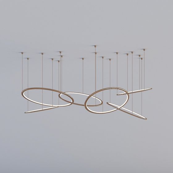 Elegant Flowing Chandelier 3D model